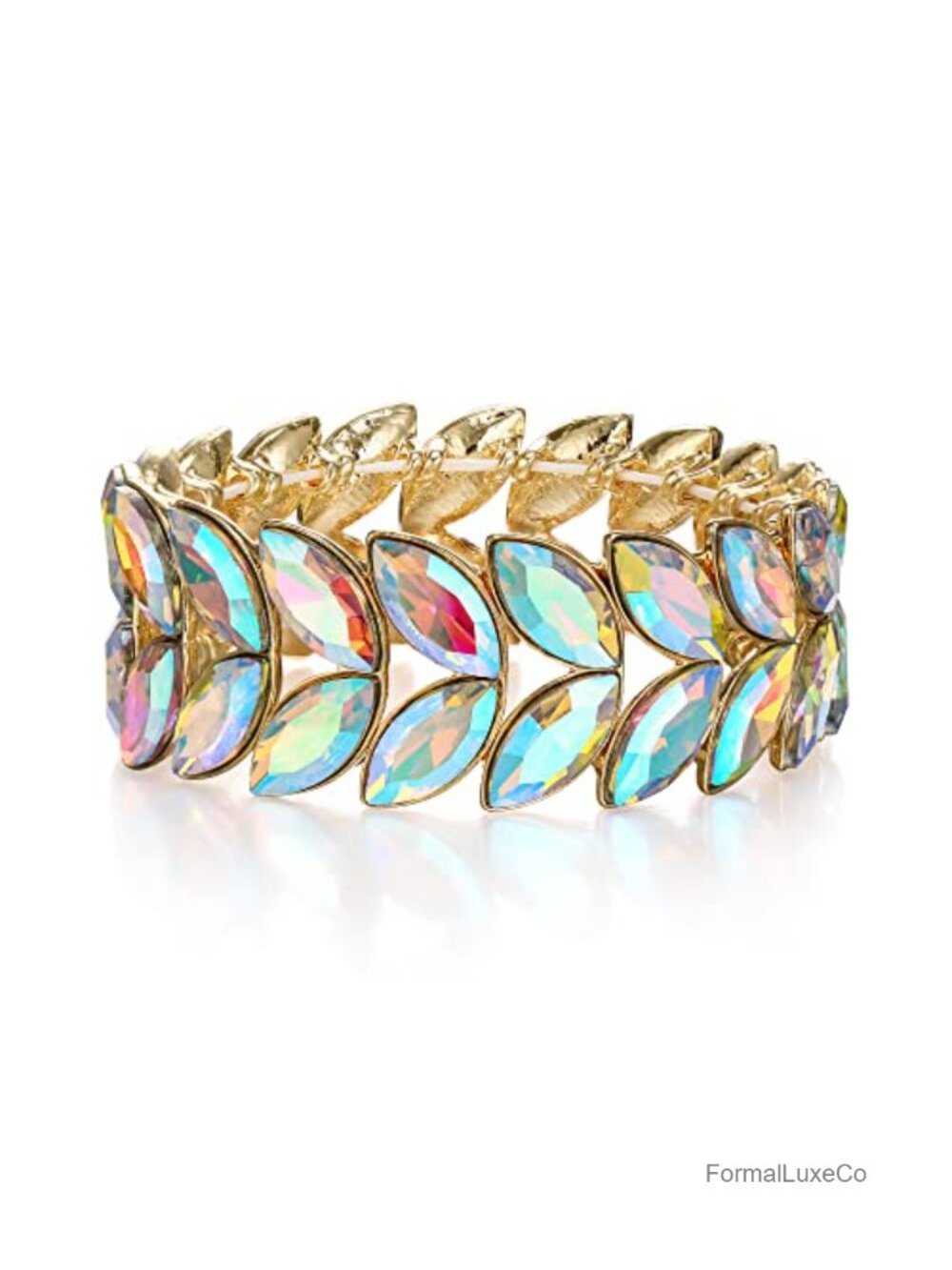 Crystal Art Deco Stretch Bracelet for Prom Party Jewelry with Gift Box